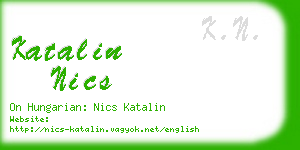 katalin nics business card